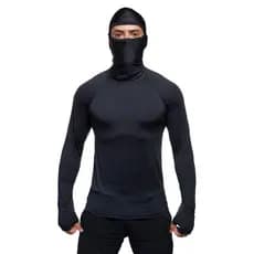 Camisa Com Proteçao Termica Uv50+ Segunda Pele Masculina Touca Capuz Motoqueiro