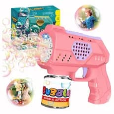 Brinquedo Maquina Bolha De Sabão Pistola Automática C/ Led