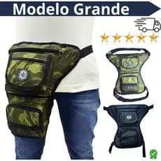 Bolsão Pochete bag Cartucheira De Perna Motoboy Camping Pesca