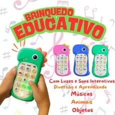 Brinquedo Interativo Educativo Primeiras Palavras Músicas Números Animais Luz e Som