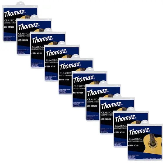Kit 100 Encordoamentos Violão Nylon 103H Thomaz