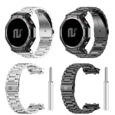 Pulseiras de metal aço 3 elos compatíveis com Amazfit T-REX 3