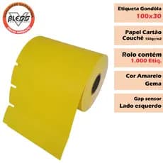 Etiqueta Gôndola 100x30 Amarelo Gema