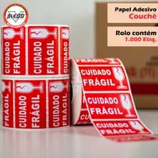 1 Mil Etiqueta Cuidado Frágil 60x40