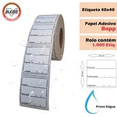1 Mil Etiqueta BOPP 40x40 Validade Manipulação Anvisa
