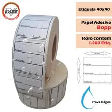 5 Mil Etiqueta Validade Bopp 40x40 Alimentos Congelamento