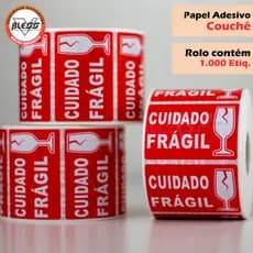 5 Mil Etiqueta Cuidado Frágil 60x40