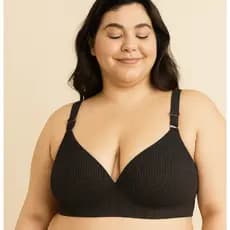 Sutiã Top Plus Size Canelado com Bojo sem Aro Confortável