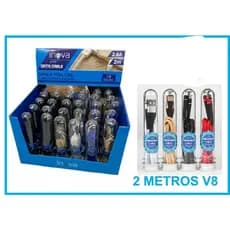 Cabo Carregador Dados V8 - Tubo Inova -2 metros-  Cores