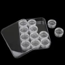 Organizador 12 Com Potes Acrílico Para Glitter Nail Art Para Unhas