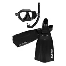 Kit Mergulho Completo Máscara Snorkel Nadadeira Pé De Pato Seasub - Vidros Temperados Intercambiáveis