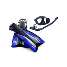 Kit Mergulho Seasub Máscara, Snorkel, Nadadeira Aberta Beluga (uso sem botas)
