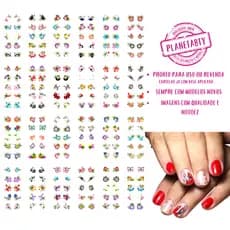 Planeta beauty cartelao 240 adesivo de unha artesanal escolha de modelo pronto para uso aplica facil