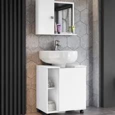 Conjunto Gabinete Pequin com Espelheira Dayene Branco