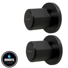 Kit 2 Acabamento Registro Banheiro C40 ABS Preto Padrao Deca