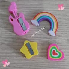 kit apontador fofa kawaii papelaria material escolar volta as aulas