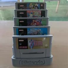 Suporte para Cartuchos Super Famicom – 5 Jogos | Organizador 3D Retrô Gamer Exclusivo