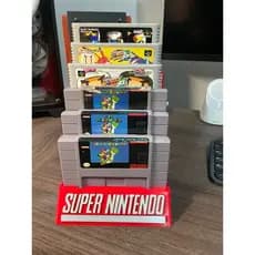 Suporte para Cartuchos Super Nintendo e Famicom – 6 Jogos | Organizador Retrô Gamer 3D