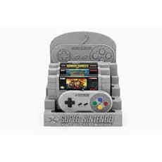 Suporte Porta Fitas Super Nintendo SNES + Controle – Organizador Gamer Retrô 3D