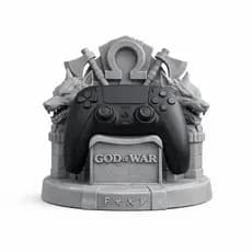 Suporte Controle PS5 God of War Ragnarok Trono Nórdico com Lobos e Machado Leviathan Edição Limitada