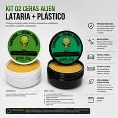 2 Ceras Carnaúba Automotiva Alien Ind Para Lataria e Plástico - Brilho - Revitalização e Proteção