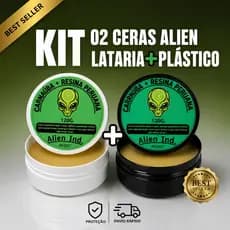 Kit 02 Ceras Alien Ind Carnaúba Automotiva Lataria e Plástico - Brilho Revitalização Proteção UV