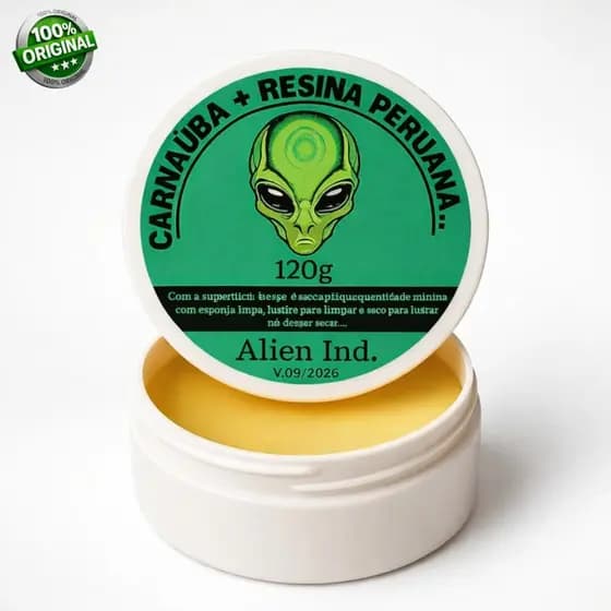 Cera Alien Ind Automotiva Carnauba Espelhamento Cerâmico Polimento Tira Riscos Repele Água 120g