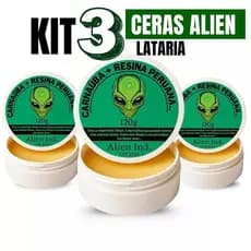 Kit 03 Cera Automotiva Alien Ind Carnaúba Restaura Lataria Polimento Tira Riscos e Revitaliza