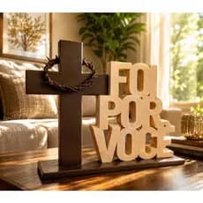 Enfeite Decorativo Cristão Foi Por Você Presente Pais Mães Mesa de Santa Ceia do Senhor Igrejas e Fé