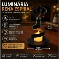 Porta Velas Cervo Decorativo Led Mesa Sala Rustica Elegante Para Todos Ambientes Data Especial Luxoo