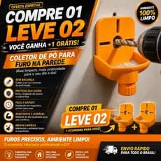 KIT 02 COLETORES DE POEIRA CASA LIMPA PARA SERVIÇOS DE FURADEIRA ALVENARIA