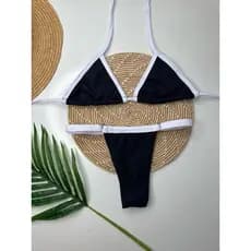 Biquini Fita Marquinha Fio Dental Cortininha Moda Praia Moda Feminina Bronze