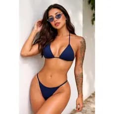Biquini Marquinha Bronze Cortininha com bojo moda praia