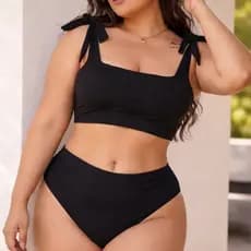 Biquini Sabrina Plus Size Top Sutentação Calcinha Alta Hot Pants Moda Praia