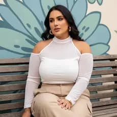 Cropped Tule Plus Size Manga Longa Moda Gringa Plus