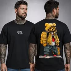 Camiseta Masculina Premium Elegante Estampa Streewear Urso Etiloso Casual Bear Exclusivo Oferta
