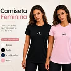 KIT 2 Camiseta Feminina Blusa Dry Fit Esportiva Aoa Yoga Academia Treino Corrida Ciclismo