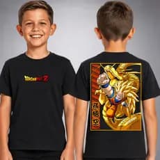Camiseta Infantil Menino Estampa Anime Desenho Dragon Ball Z Goku Vegeta Gohan Piccolo