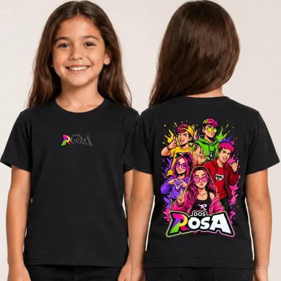 Camisa Infantil Menina Estampa Os Rosas Emilly Vick Camiseta Estampa Youtubers
