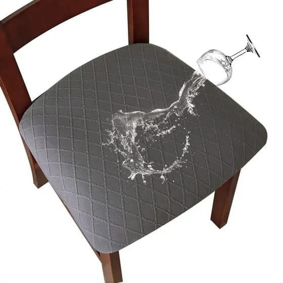 Jacquard Capa De Cadeira De Jantar Removível À Prova D'água Cobertura Com Corda Fixa Spandex Almofada De Assento Para Cadeiras De Cozinha Protetor De Móveis
