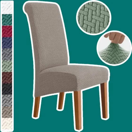 Cadeira Grande Cobre Estiramento Jacquard Velo Para Sala De Jantar De Assento Móveis Alta De Volta Protetor De Tampa Da Cozinha Com