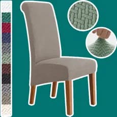 Cadeira Grande Cobre Estiramento Jacquard Velo Para Sala De Jantar De Assento Móveis Alta De Volta Protetor De Tampa Da Cozinha Com