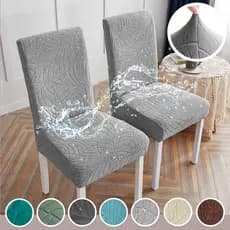 4 6 Pcs Jacquard Cadeira À Prova Dágua Cobre Elástico Spandex Cozinha Capa De Jantar Móveis Protetores Capa Para Cadeiras De Decoração Da Sala De Estar capa dec adeira jantar