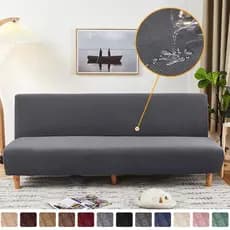Capa Impermeável Para Sofá-Cama Jacquard Em Forma De Milho 1/2/3/4 Lugares Cor Sólida Elástica Macia Contra Poeira