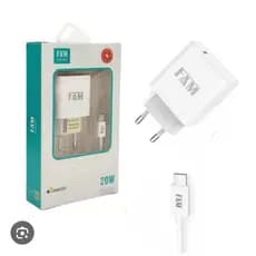 Carregador Turbo FAM 20W com Cabo Tipo-C – Original, Homologado pela Anatel
