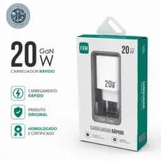 Carregador Turbo 20W USB-C Original Homologado Anatel para Android e iPhone