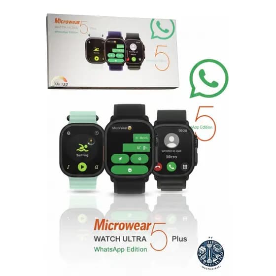 Smartwatch Ultra 5 Plus 49mm Tela AMOLED | Responde WhatsApp | GPS | Fone Bluetooth Direto
