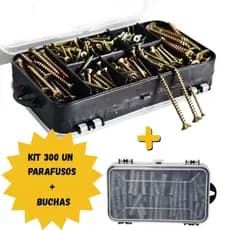 Kit Parafuso e Bucha com Estojo Organizador Jogo Completo Para Fixação Parede