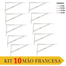 KIT Cantoneira Branca Reforçada Mão Francesa Suporte Parede