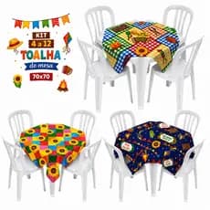 Kit 4 a 12 Toalhas Festa Junina Festa Caipira Arraiá TNT Estampado 70x70 Cm Junina Julinas Agostinas